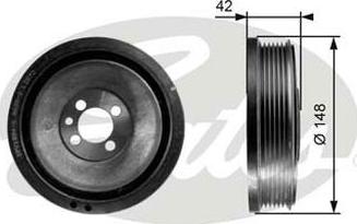 GATES-AU TVD1048 - Piedziņas skriemelis, Kloķvārpsta www.autospares.lv