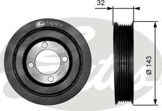 GATES-AU TVD1016 - Piedziņas skriemelis, Kloķvārpsta www.autospares.lv