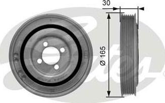 GATES-AU TVD1032 - Шкив коленчатого вала www.autospares.lv