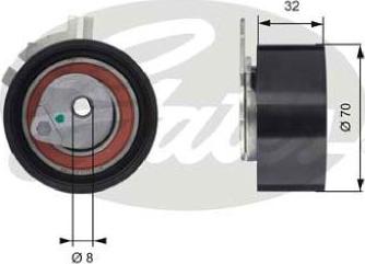 GATES-BR T43117 - Spriegotājrullītis, Gāzu sadales mehānisma piedziņas siksna www.autospares.lv