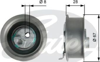 GATES-BR T43237 - Spriegotājrullītis, Gāzu sadales mehānisma piedziņas siksna autospares.lv