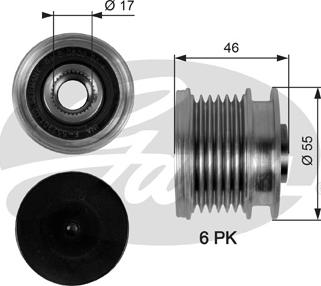 GATES-SEA OAP7092 - Piedziņas skriemelis, Ģenerators www.autospares.lv