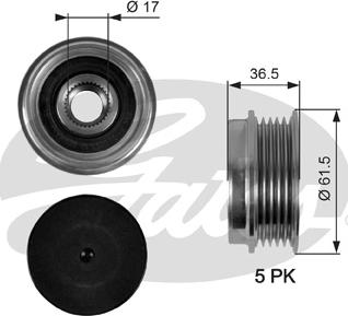 GATES-SEA OAP7041 - Piedziņas skriemelis, Ģenerators autospares.lv