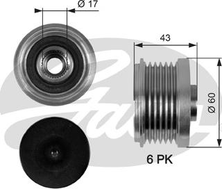 GATES-SEA OAP7059 - Piedziņas skriemelis, Ģenerators www.autospares.lv