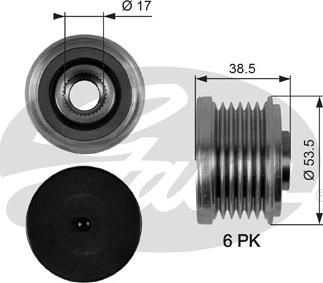 GATES-SEA OAP7055 - Piedziņas skriemelis, Ģenerators www.autospares.lv