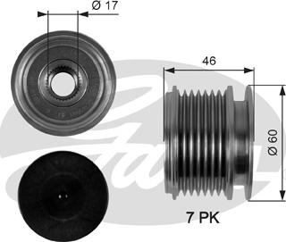 GATES-SEA OAP7056 - Pulley, alternator, freewheel clutch www.autospares.lv