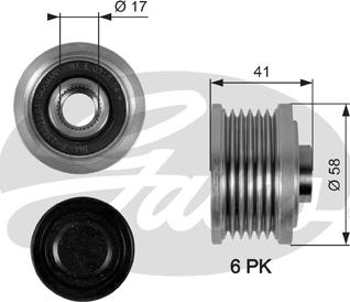 GATES-SEA OAP7052 - Шкив генератора, муфта www.autospares.lv