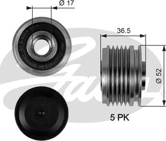 GATES-SEA OAP7064 - Pulley, alternator, freewheel clutch www.autospares.lv