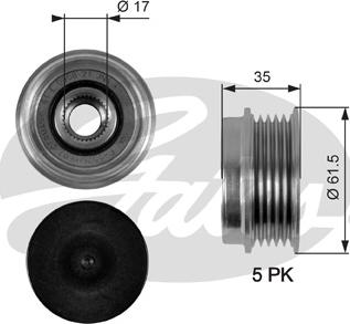 GATES-SEA OAP7033 - Piedziņas skriemelis, Ģenerators autospares.lv