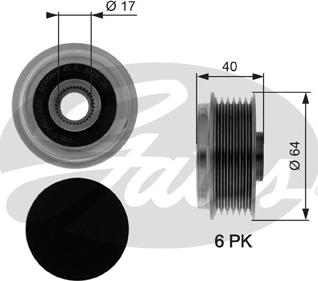 GATES-SEA OAP7037 - Piedziņas skriemelis, Ģenerators autospares.lv