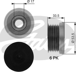 GATES-SEA OAP7111 - Шкив генератора, муфта www.autospares.lv