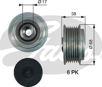 GATES-SEA OAP7185 - Шкив генератора, муфта www.autospares.lv