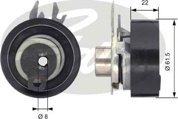 GATES-SEA T43046 - Spriegotājrullītis, Gāzu sadales mehānisma piedziņas siksna www.autospares.lv