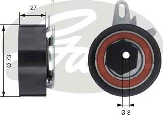 GATES-SEA T43047 - Spriegotājrullītis, Gāzu sadales mehānisma piedziņas siksna www.autospares.lv