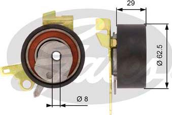 GATES-SEA T43022 - Spriegotājrullītis, Gāzu sadales mehānisma piedziņas siksna autospares.lv