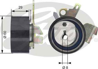 GATES-SEA T43074 - Spriegotājrullītis, Gāzu sadales mehānisma piedziņas siksna www.autospares.lv