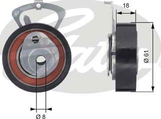 GATES-SEA T43078 - Натяжной ролик, зубчатый ремень ГРМ www.autospares.lv