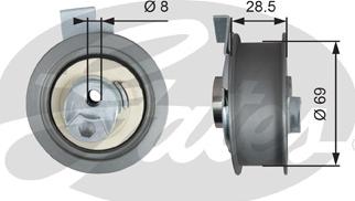 GATES-SEA T43242 - Натяжной ролик, зубчатый ремень ГРМ www.autospares.lv