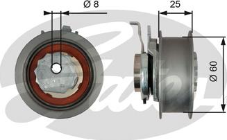 GATES-SEA T43247 - Натяжной ролик, зубчатый ремень ГРМ www.autospares.lv