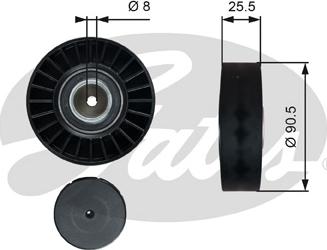 GATES-SEA T36005 - Ролик, поликлиновый ремень www.autospares.lv