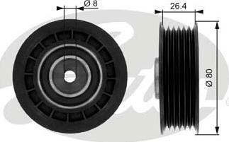 GATES-SEA T36038 - Ролик, поликлиновый ремень www.autospares.lv