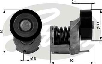 GATES-SEA T38439 - Натяжитель, поликлиновый ремень www.autospares.lv