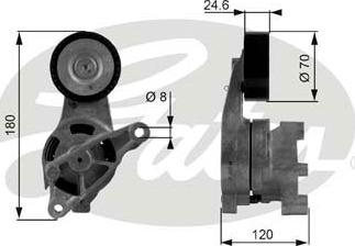 GATES-SEA T38438 - Натяжитель, поликлиновый ремень www.autospares.lv