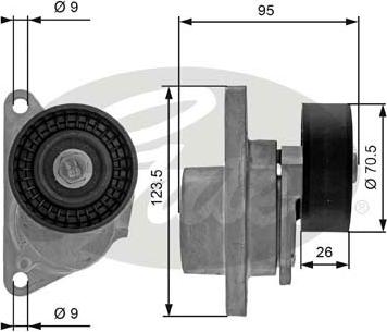 GATES-SEA T38190 - Натяжитель, поликлиновый ремень www.autospares.lv