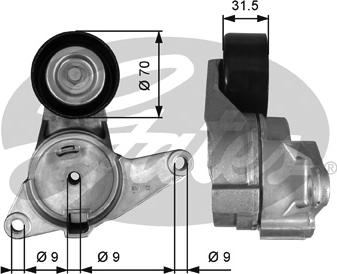 GATES-SEA T38397 - Натяжитель, поликлиновый ремень www.autospares.lv