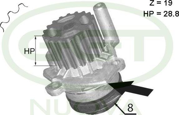 GGT PA12610 - Water Pump www.autospares.lv