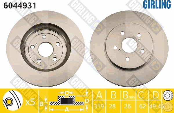 Girling 6044931 - Тормозной диск www.autospares.lv