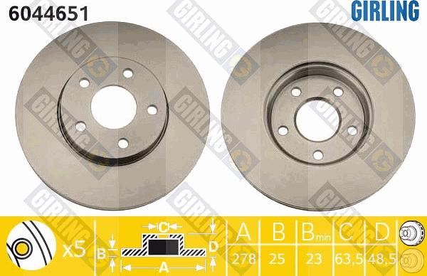 Girling 6044651 - Bremžu diski autospares.lv