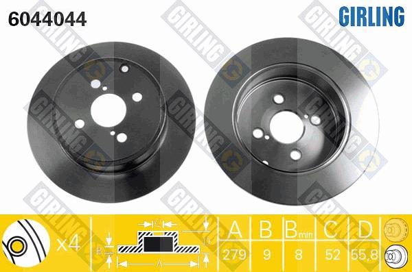 Girling 6044044 - Bremžu diski autospares.lv