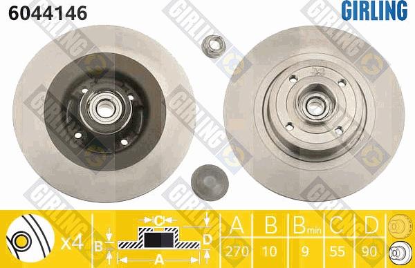 Girling 6044146 - Bremžu diski autospares.lv