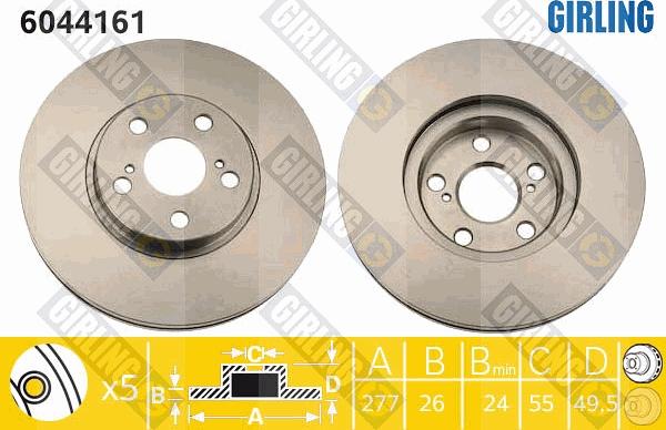 Girling 6044161 - Тормозной диск www.autospares.lv