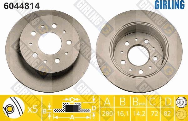 Girling 6044814 - Brake Disc www.autospares.lv