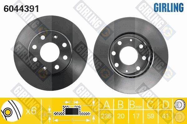 Girling 6044391 - Bremžu diski autospares.lv