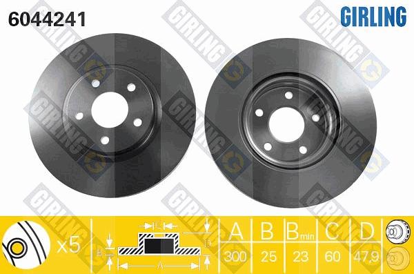 Girling 6044241 - Brake Disc www.autospares.lv