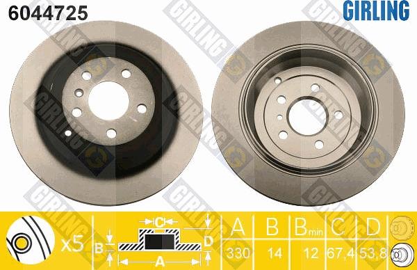 Girling 6044725 - Bremžu diski autospares.lv