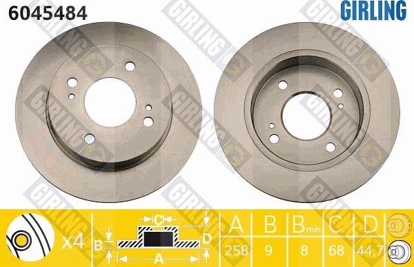 Girling 6045484 - Bremžu diski www.autospares.lv