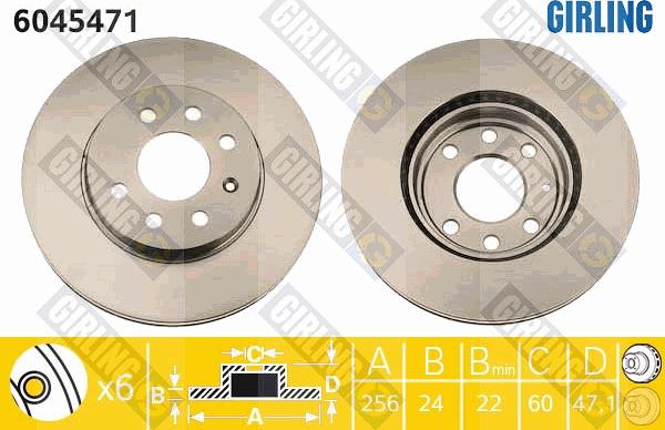 Girling 6045471 - Тормозной диск www.autospares.lv