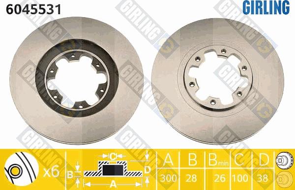 Girling 6045531 - Bremžu diski autospares.lv