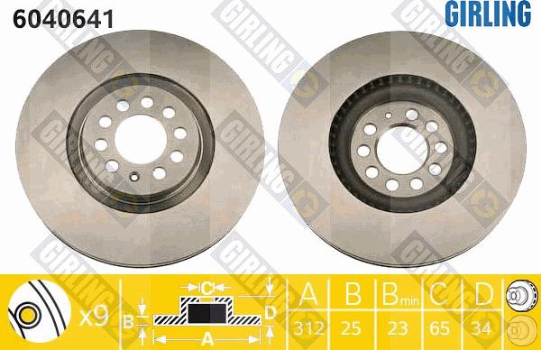 Girling 6040641 - Bremžu diski www.autospares.lv