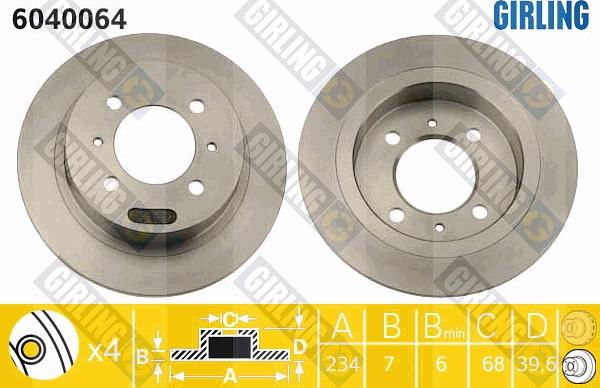 Girling 6040064 - Bremžu diski autospares.lv