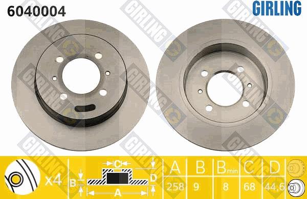 Girling 6040004 - Bremžu diski autospares.lv