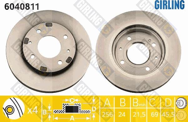 Girling 6040811 - Тормозной диск www.autospares.lv