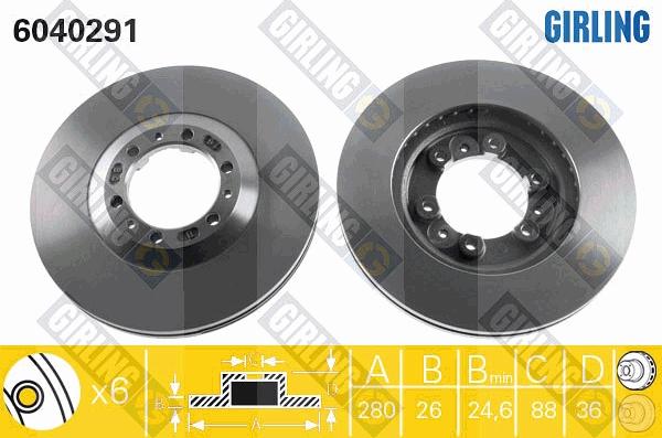 Girling 6040291 - Bremžu diski www.autospares.lv