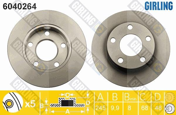 Girling 6040264 - Bremžu diski www.autospares.lv