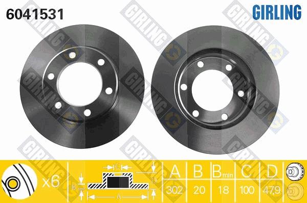 Girling 6041531 - Bremžu diski www.autospares.lv