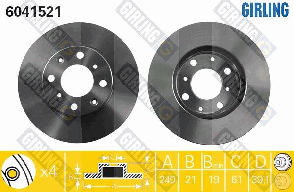 Girling 6041521 - Bremžu diski www.autospares.lv